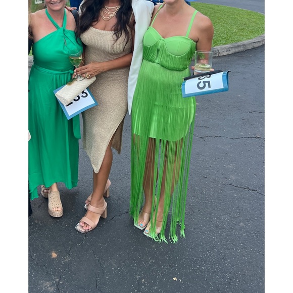 Neon green fringe dress - Picture 8 of 8